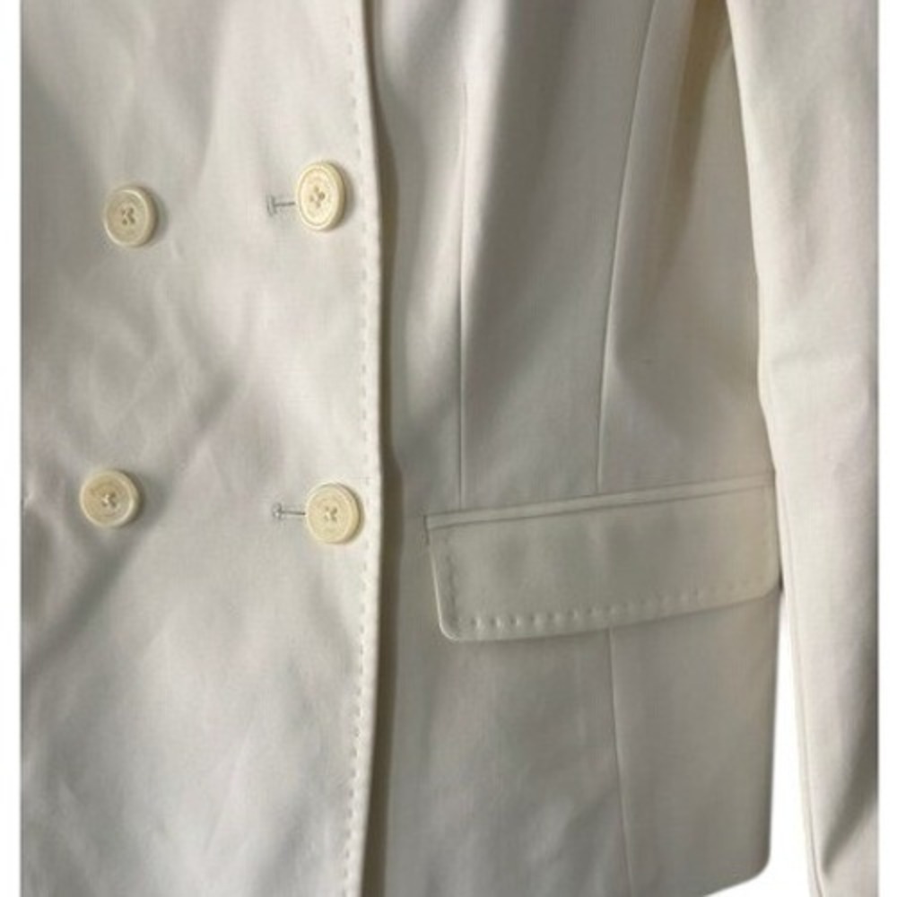 Brooks Brothers Ivory Double Breasted Blazer Size 10 Italian Fabric Stretch - Picture 5 of 10